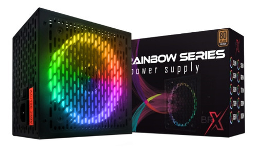 Fonte Brx Rainbow, 750w, 80 Plus, Pfc, Bivolt, Rgb, Rgb-750w