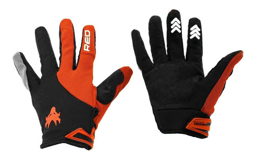 Luva Red Dragon Racing Laranja Motocross Ciclismo Trilha Tamanho GG