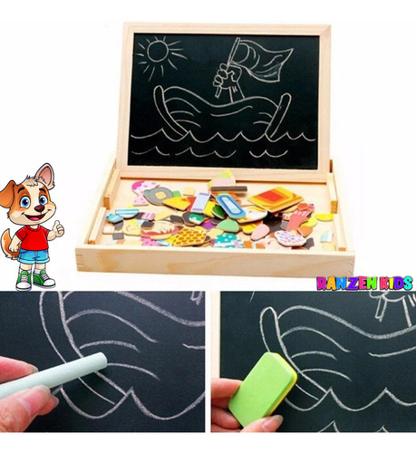 Juguete De Madera Pizarra Pizarron Imantada Juego Para Niños Madera