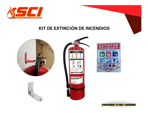 Kit Extintor De Incendios De Polvo Químico De 10 Lbs. 