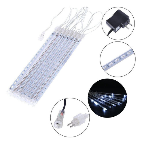 Serie Festivales Meteor Luces Lluvia Led 8 Tubos 30cm 144led