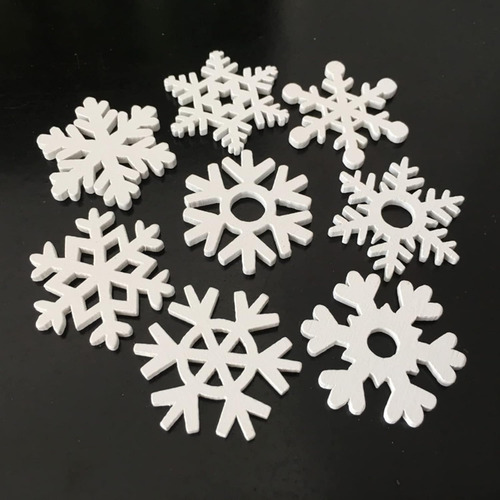 50 Piezas De Copos De Nieve De Navidad Sin Rebabas, Bordes
