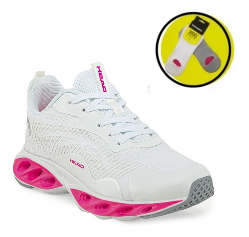 Zapatillas Mujer Head Bl/fu Deportiva Vesubio +medias! 6 Cuo