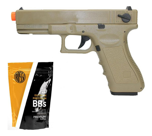 Pistola Airsoft Aep Gk G18c Tan 6,0 Bivolt Cyma 4000 Bbs