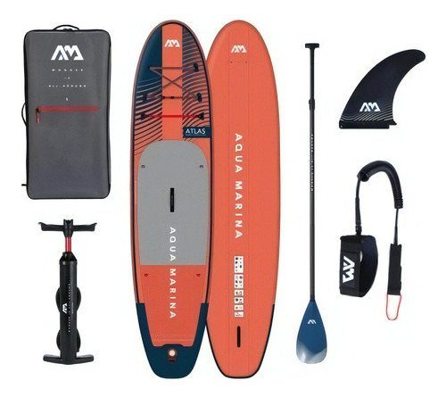 Stand Up Paddle Paddle Sup Inflável Vermelho Atlas 12'0 Aqua Marina
