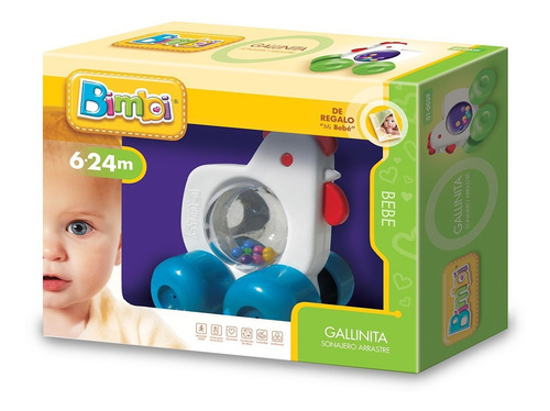 Imagen 4 de 4 de Sonajero De Arrastre Bimbi Gallinita Con Ruedas En Planeta!
