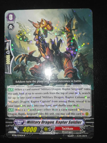 Military Dragon, Raptor Soldier - Blue Storm  Carta Vanguard