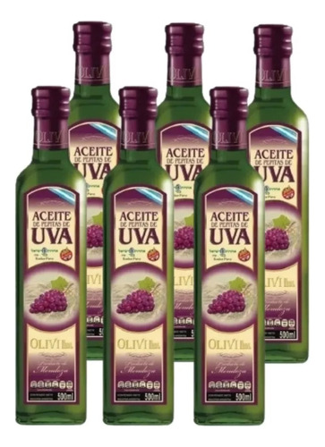 Olivi Aceite De Pepitas De Uva - Botella Vidrio 6 X 500 Cc