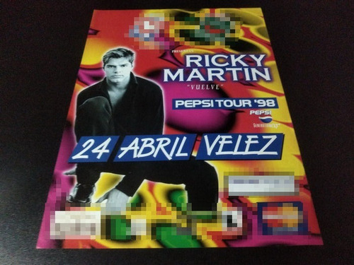 (pd429) Publicidad Clipping Ricky Martin Velez * 1998 (Usado)