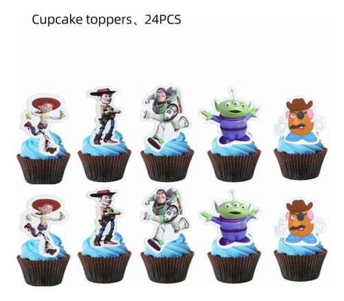 Pack 24 Adornos Cup Cakes Cumpleaños Toy Story