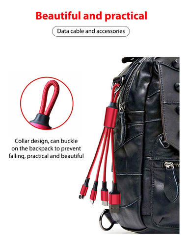 Cable De Datos Tres En Uno Keychain Cable De Carga De Tres C