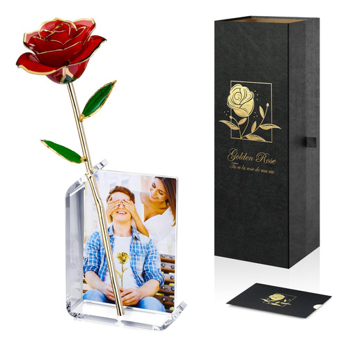 Rosas 24k Banadas En Oro - Regalo Romantico