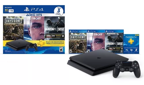 UZ Games - MEGA PACK 18: Console PS4 Slim 1 TB com 3 jogos novos e 3 meses  de PSN Plus + 3 JOGOS SEMINOVOS. (Jogos seminovos deverão ser escolhidos no  momento