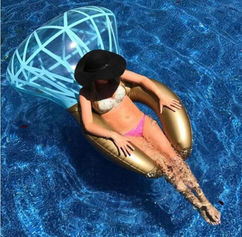 Imagen 5 de 5 de Anillo Inflable Despedida De Soltera Alberca Diamante Fiesta