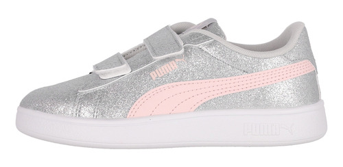 Zapatilla Puma Smash 3.0 Glitz Glam Niña Gris/rosado