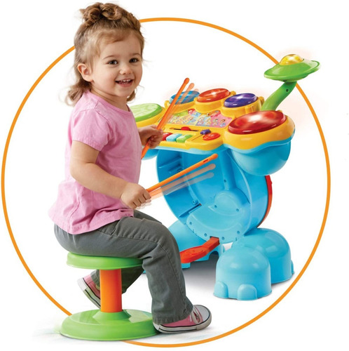 Batería Multirritmo Blue Interactiva Luz Sonido Actvi Vtech