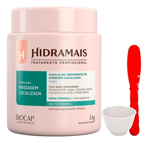  Creme Localizada 1 Kg Hidramais + Espátula + Cubeta