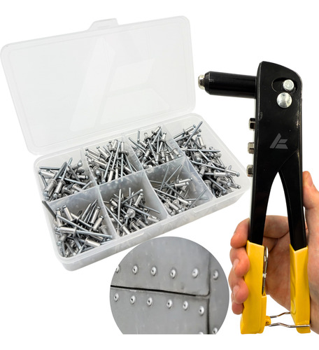 Kit Alicate Rebitador Pop + Maleta De Rebites Profissional