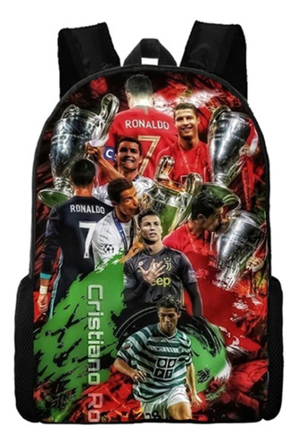 Mochila Cr7 Cristiano Ronaldo Niño Impresión Digital 3d 20 L