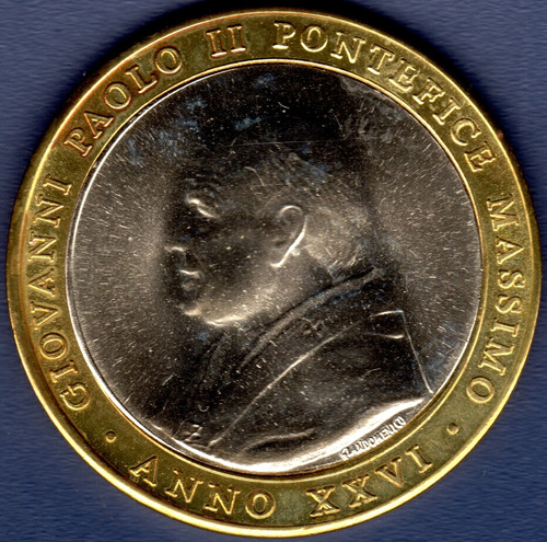 Medalla Bimetalica Papa Juan Pablo Ii Y Papa Benedicto Xvi
