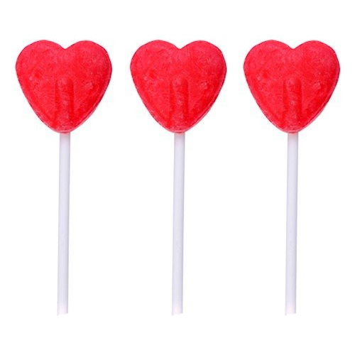20 Pacotes Pirulito Flopito Coração Vermelho 500g Atacado