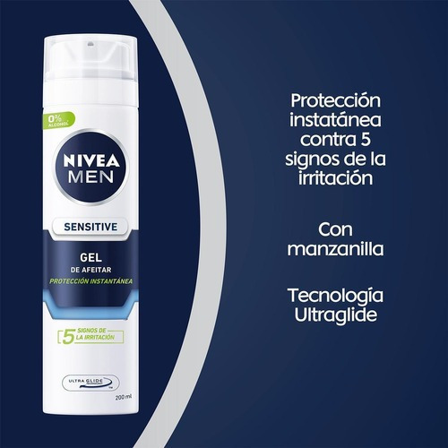 Gel Para Afeitar Nivea Men Sensitive Para Piel Sensible 200ml
