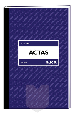 Libro De Actas Lineal Foliado Tapa Dura 200hj Auca