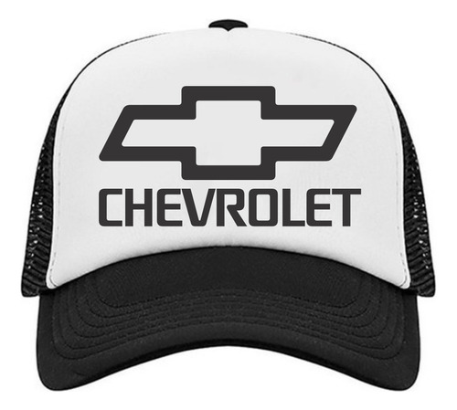 Gorra Trucker De Chevrolet La 15 Negro Y Blanco Regulables Hasta 60 Cm De Circunferencia Lisa