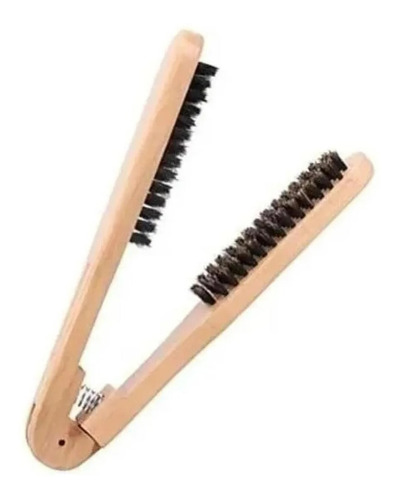 Cepillo Alisador Para Planchar Cabello Antifriz De Madera