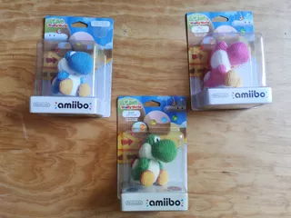 Set De Tres Amiibo Yarn Yoshi's Woolly World