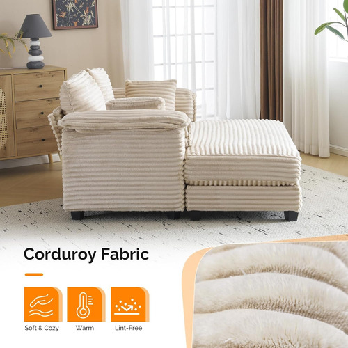 Sofa Divan Largo Reclinable De Pana 59p Marca Vingli