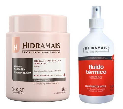 Kit Fluido Termico E Creme Pimenta Negra Hidramais 