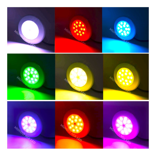 Kit 02 Luminaria Led Rgb 18w + Cabo 3mts Fonte Controladora