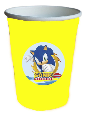 Pack 10 Vasos Descartables Cotillón Sonic Sega