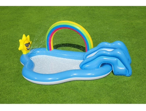 Imagen 7 de 9 de Pileta Inflable Bestway 53092 Arcoiris Tobogan 170 Lt
