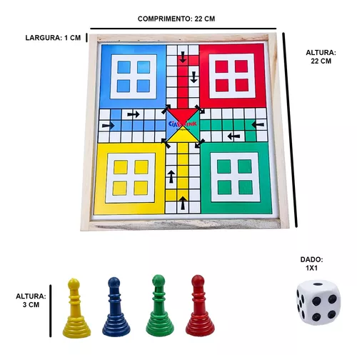 Jogo de Ludo – Tabuleiro com Borda - CIABRINK