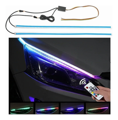 A Tira Faro Led Rgb Con Control Secuencial Drl 60cm Exterior