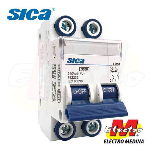 Llave Termica Bipolar 2 X 25a Sica Electro Medina