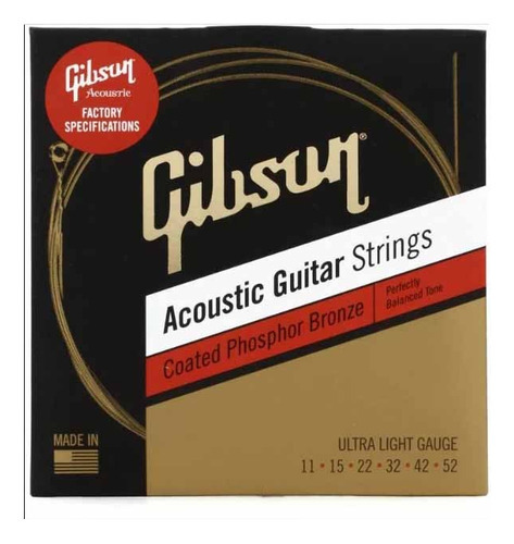 Encordado Guitarra Acústica Gibson Cpb11 011-052 - Oddity