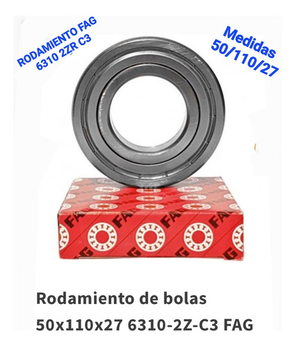 Rodamientos Fag 6310 2zr C3 Ver Descripción 