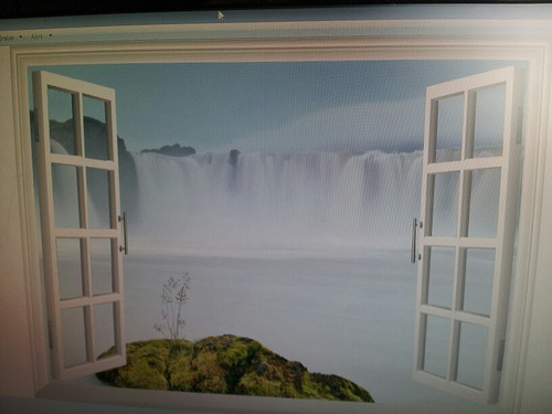 Vinilo Ventana Con Paisaje 130x60