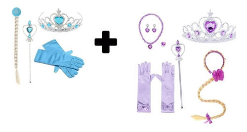  Accesorios Disfraz Princesas Rapunzel Y Otros X 2 Unidades