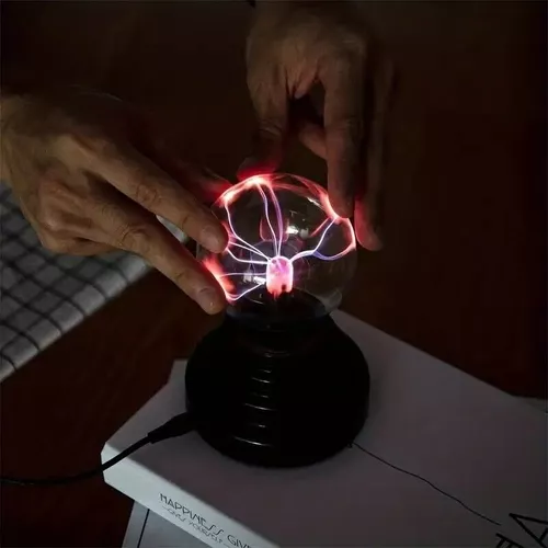 Bola Plasma Luz Lampara Tesla Rayos Velador Usb O A Pilas