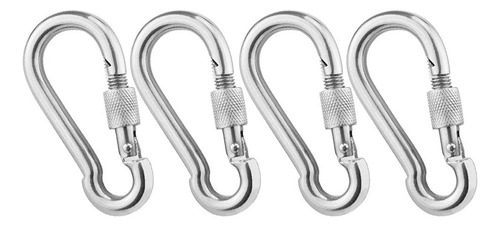 4pcs Stainless Steel Carabiner Gate Hiking Clip