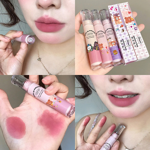 Lipgloss Milk Tea Mud Velvet Mist Peach Powder Matte Color G