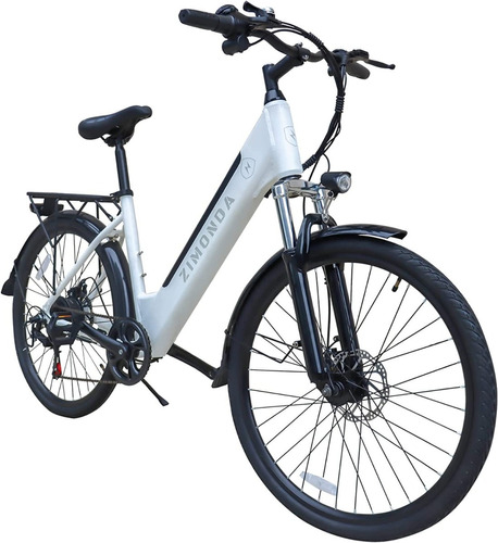 Bicicleta Electrica De 350w Motor Extraible 7v Blanco Zimond