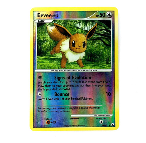 Eevee 59/111 Holo - Carta Original De Pokémon Platinum 2009