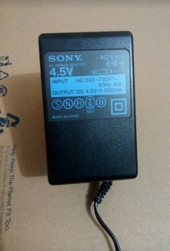 Imagen 1 de 1 de Cargador Sony  ( Directo 220v A 4.5v Para Discman Walkman )