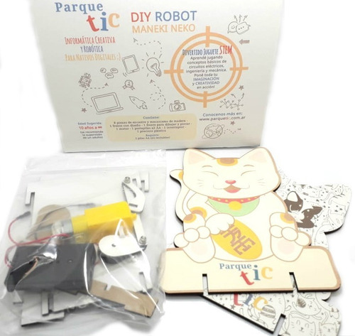 Imagen 5 de 5 de Maneki Neko Diy Robot Para Armar Y Decorar - Parque Tic