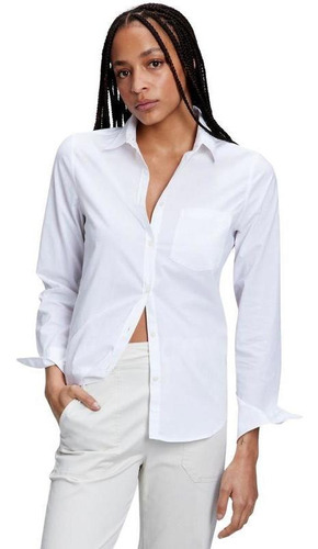 Camisa Mujer Gap De Algodón Blanco